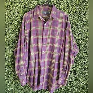 Mens Large Ralph Lauren Polo 100% Cotton Button Down